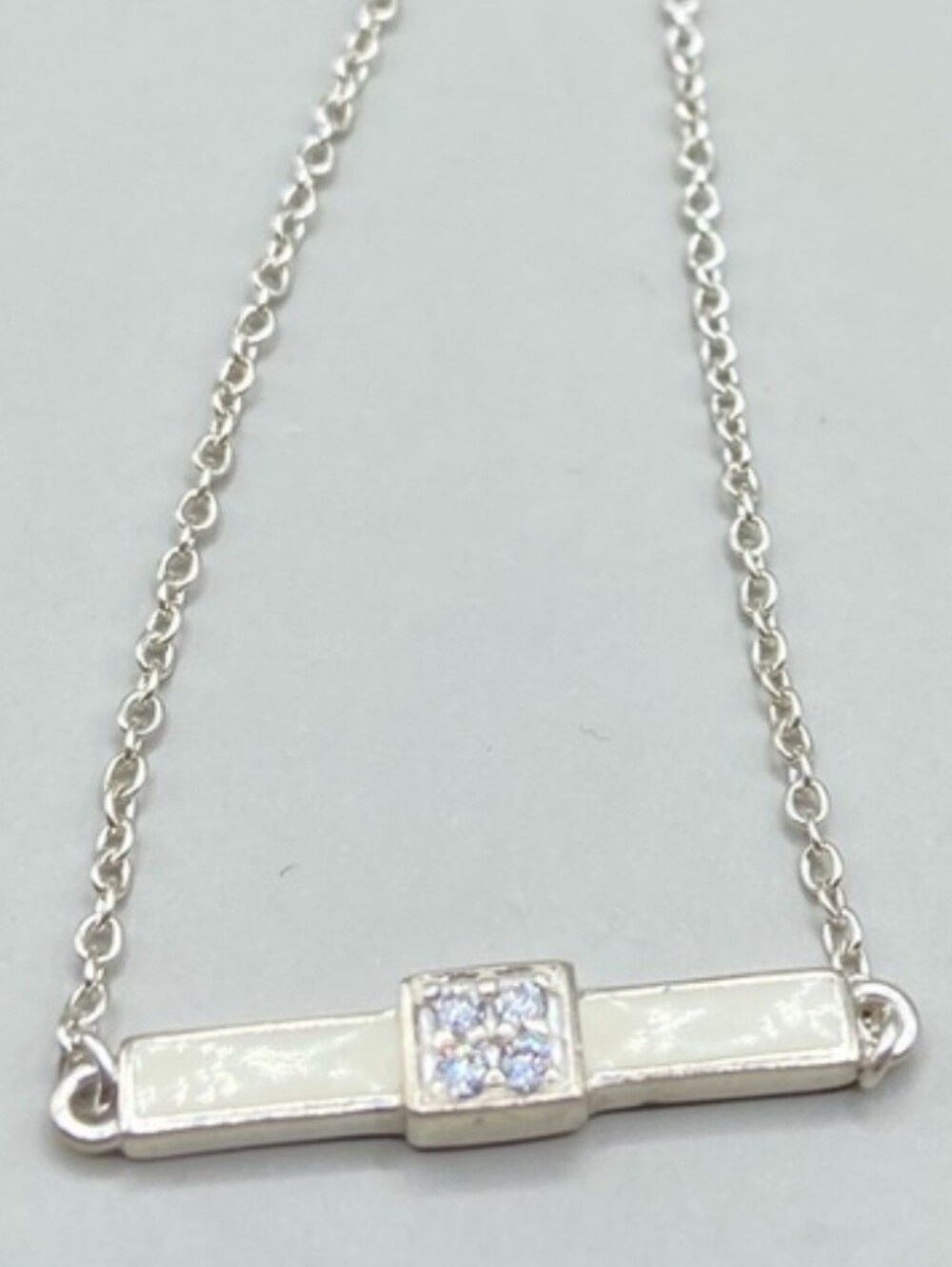 Rare Silpada 925 Sterling Silver CZ Enamel Bar Bolo Bracelet Adjustable